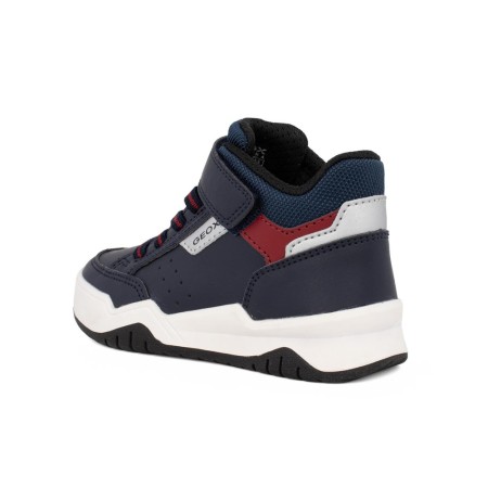 Geox Παιδικά Sneakers High J Perth Boy Navy Μπλε - Κόκκινο